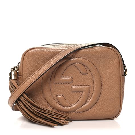 GUCCI Cellarius Calfskin Small Soho Disco Bag Camelia 